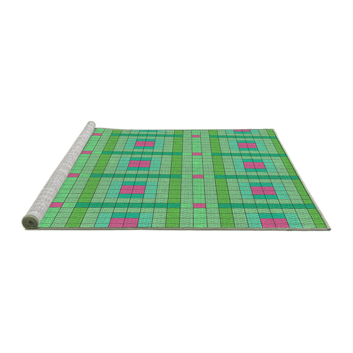Serging Thickness of Machine Washable Transitional Lime Mint Green Rug, wshpat690
