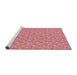 Serging Thickness of Machine Washable Transitional Pastel Pink Rug, wshpat698