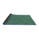 Thickness of Patterned Turquoise Green Novelty Rug, pat704