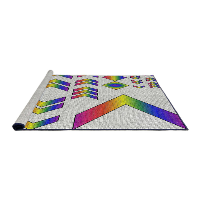 Serging Thickness of Machine Washable Transitional Viola Purple Rug, wshpat705