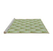 Serging Thickness of Machine Washable Transitional Khaki Green Rug, wshpat710