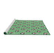 Serging Thickness of Machine Washable Transitional Green Rug, wshpat711