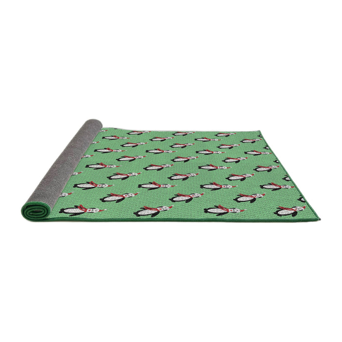 Thickness of Patterned Green Novelty Rug, pat711