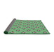 Thickness of Patterned Green Novelty Rug, pat711