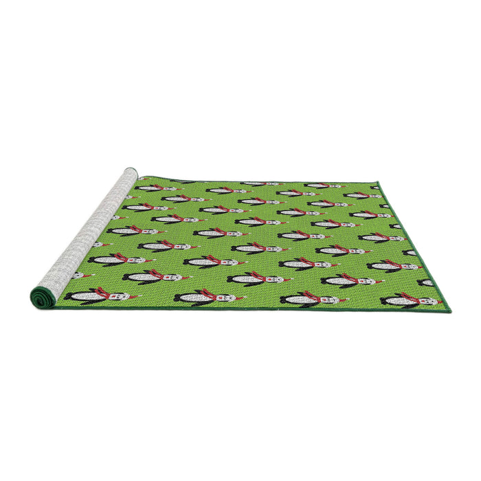 Serging Thickness of Machine Washable Transitional Seaweed Green Rug, wshpat712