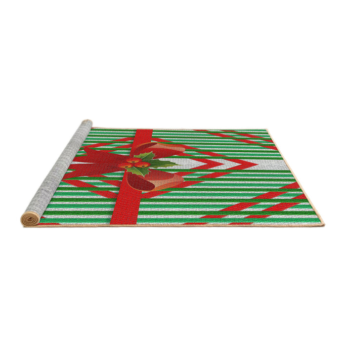 Serging Thickness of Machine Washable Transitional Saddle Brown Rug, wshpat718