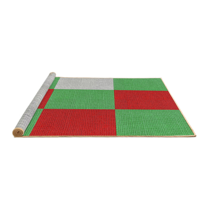 Serging Thickness of Machine Washable Transitional Green Rug, wshpat722