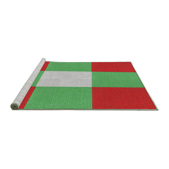 Serging Thickness of Machine Washable Transitional Green Rug, wshpat723