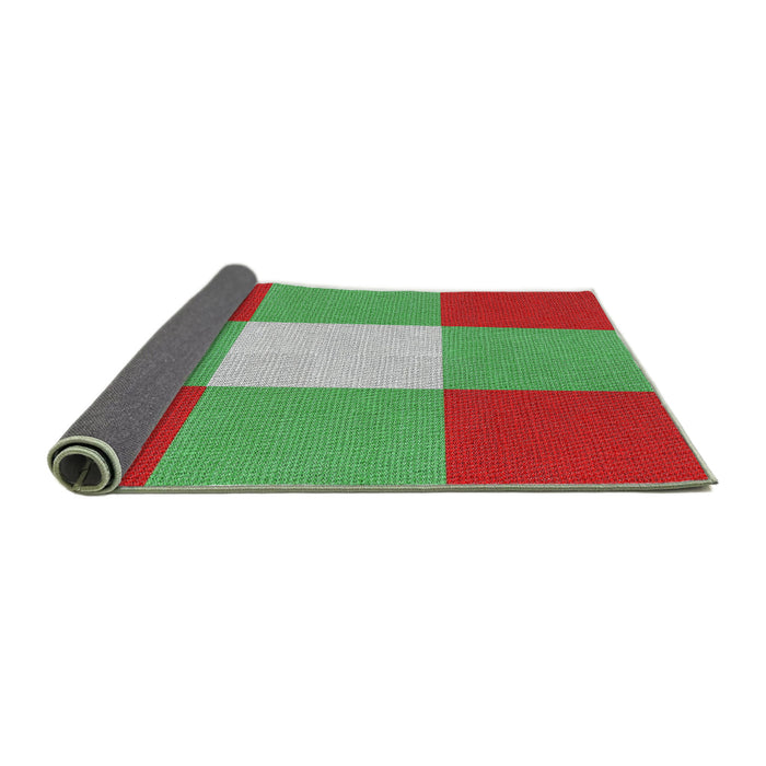 Thickness of Patterned Green Novelty Rug, pat723