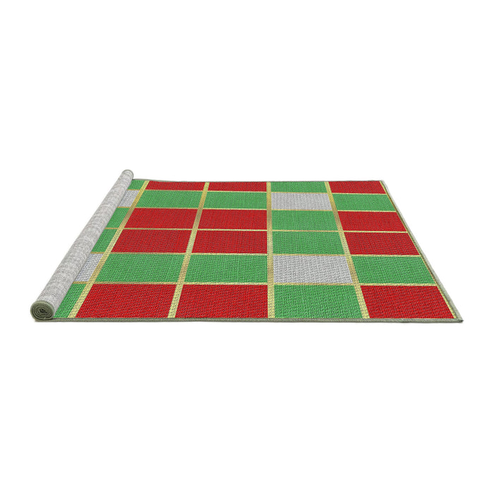 Serging Thickness of Machine Washable Transitional Green Rug, wshpat726