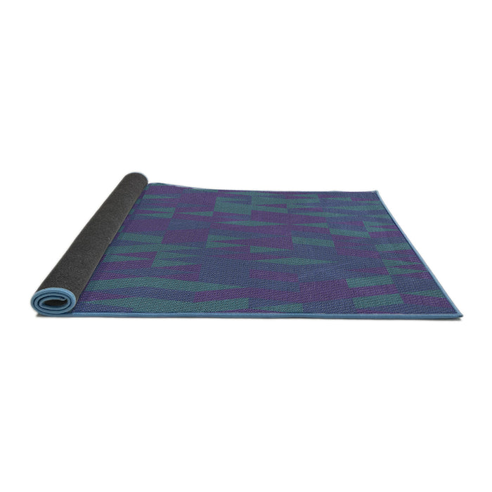 Thickness of Patterned Dark Slate Blue Purple Novelty Rug, pat73