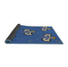 Thickness of Patterned Blue Novelty Rug, pat731