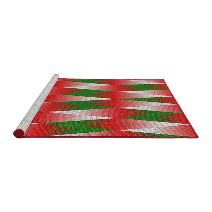 Serging Thickness of Machine Washable Transitional Red Rug, wshpat733