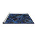 Serging Thickness of Machine Washable Transitional Night Blue Rug, wshpat742