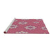 Serging Thickness of Machine Washable Transitional Cadillac Pink Rug, wshpat745