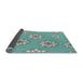 Thickness of Patterned Tiffany Blue Novelty Rug, pat746