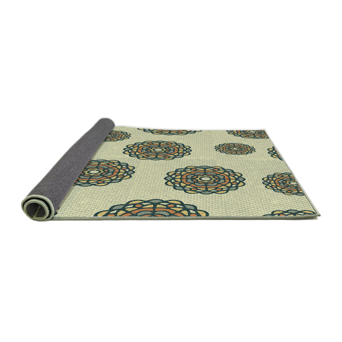 Thickness of Patterned Khaki Gold Novelty Rug, pat750