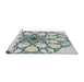 Serging Thickness of Machine Washable Transitional Light Rose Green Rug, wshpat753