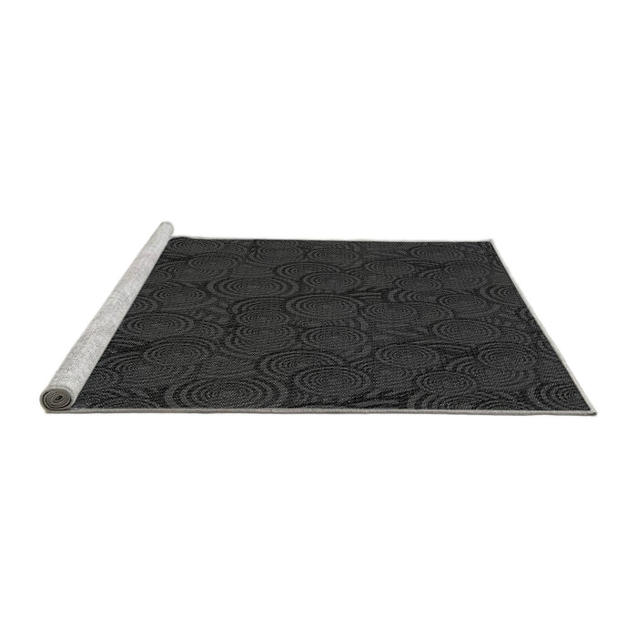 Serging Thickness of Machine Washable Transitional Carbon Gray Rug, wshpat756
