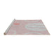 Serging Thickness of Machine Washable Transitional MistyRose Pink Rug, wshpat766