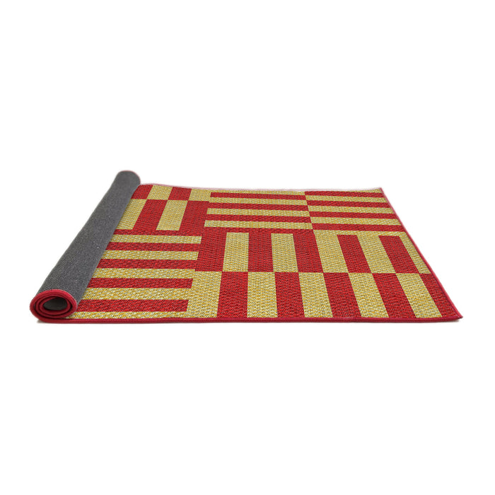 Thickness of Patterned Red Novelty Rug, pat776