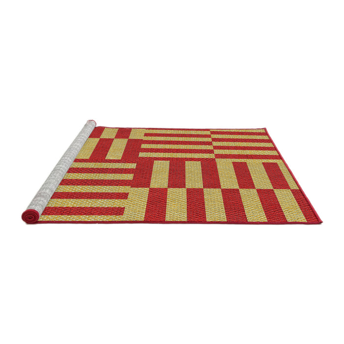 Serging Thickness of Machine Washable Transitional Red Rug, wshpat776