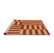 Serging Thickness of Machine Washable Transitional Red Rug, wshpat776