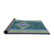 Thickness of Patterned Blue Novelty Rug, pat778