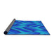 Thickness of Patterned Deep Sky Blue Novelty Rug, pat779