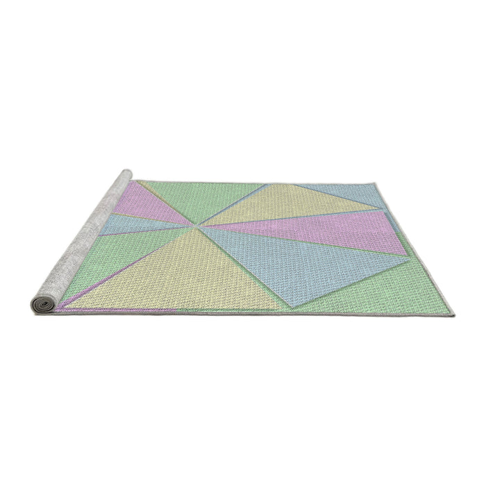 Serging Thickness of Machine Washable Transitional Dark Gray Rug, wshpat782