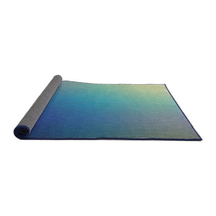 Thickness of Patterned Blue Novelty Rug, pat787