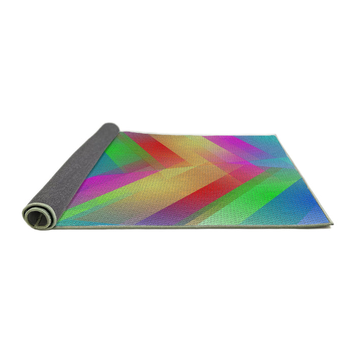 Thickness of Patterned Green Modern Rug, pat798