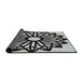 Thickness of Patterned Charcoal Black Novelty Rug, pat8