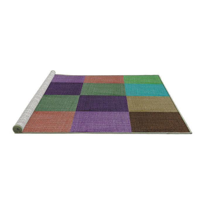 Serging Thickness of Machine Washable Transitional Green Rug, wshpat802