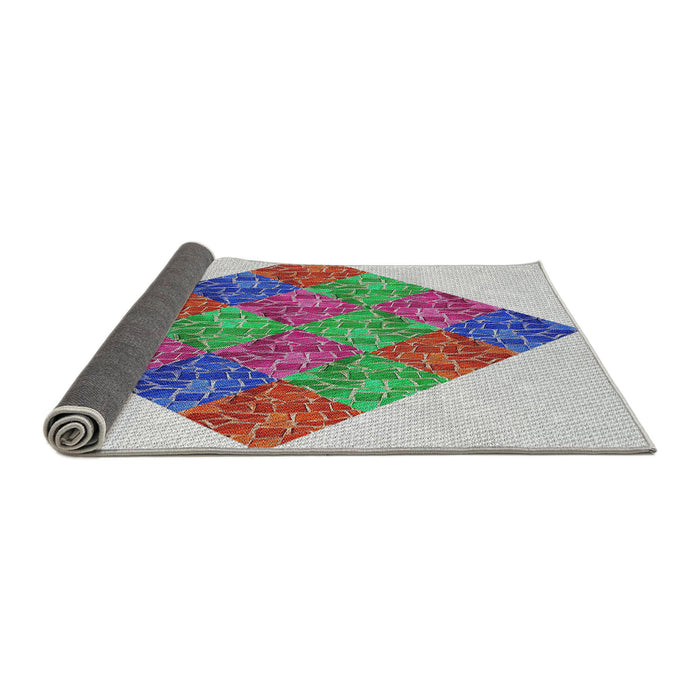 Thickness of Patterned Mauve Taupe Purple Novelty Rug, pat805