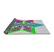 Thickness of Patterned Mint Green Novelty Rug, pat806