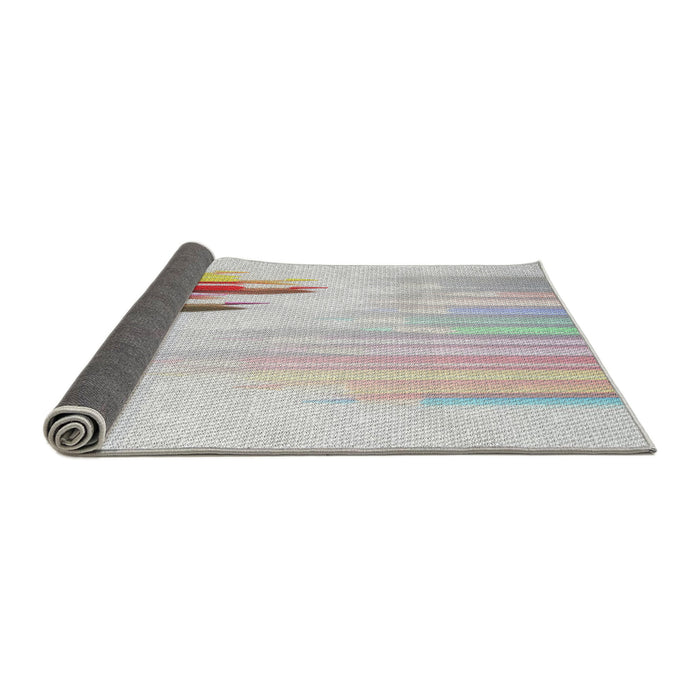 Thickness of Patterned Platinum Gray Novelty Rug, pat807