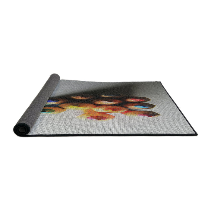 Thickness of Patterned Gray Novelty Rug, pat808