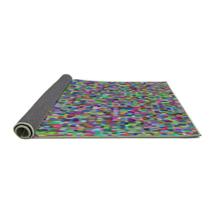 Thickness of Patterned Green Novelty Rug, pat813
