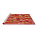 Serging Thickness of Machine Washable Transitional Red Rug, wshpat815