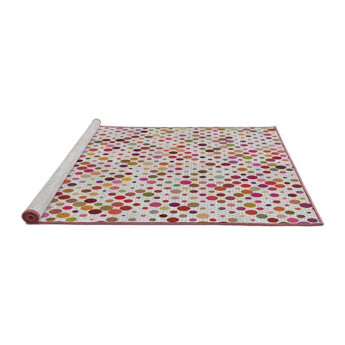 Serging Thickness of Machine Washable Transitional Rust Pink Rug, wshpat816