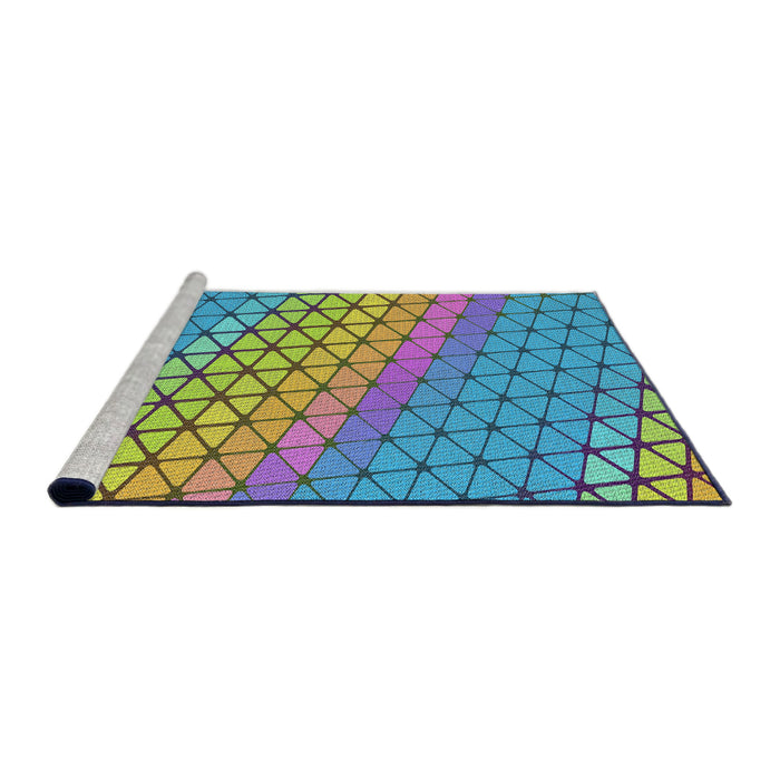 Serging Thickness of Machine Washable Transitional Deep Periwinkle Purple Rug, wshpat820