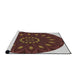 Serging Thickness of Machine Washable Transitional Red Rug, wshpat822