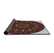 Thickness of Patterned Red Novelty Rug, pat822