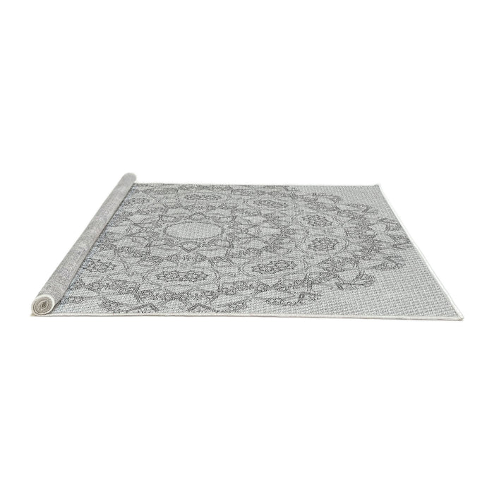 Serging Thickness of Machine Washable Transitional White Smoke Rug, wshpat823