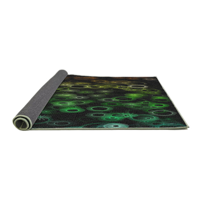 Thickness of Patterned Black Novelty Rug, pat824