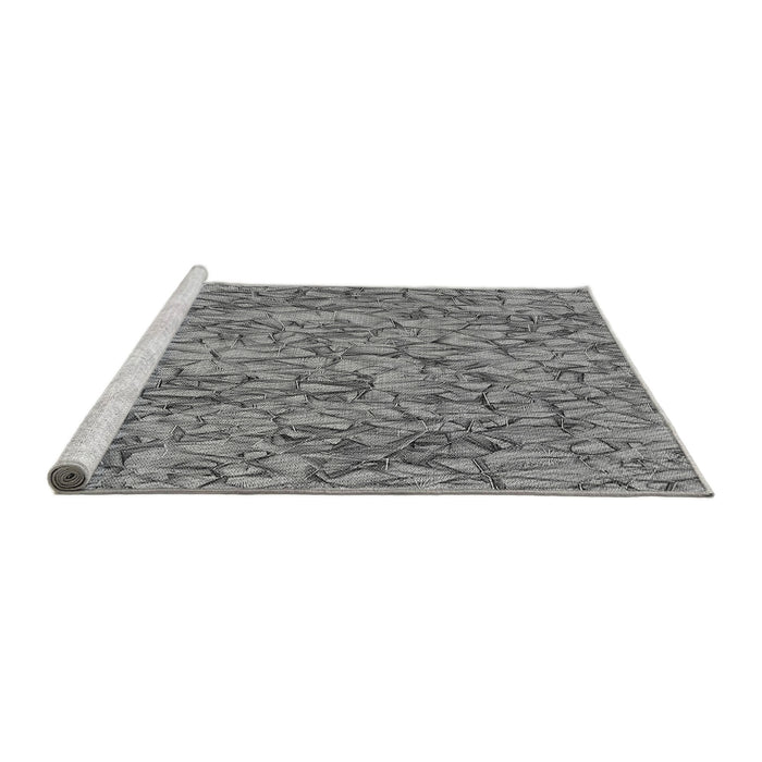 Serging Thickness of Machine Washable Transitional Gray Rug, wshpat826