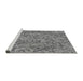 Serging Thickness of Machine Washable Transitional Gray Rug, wshpat826