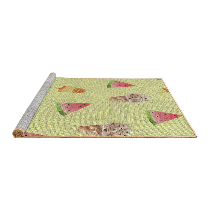 Serging Thickness of Machine Washable Transitional Caramel Brown Rug, wshpat835