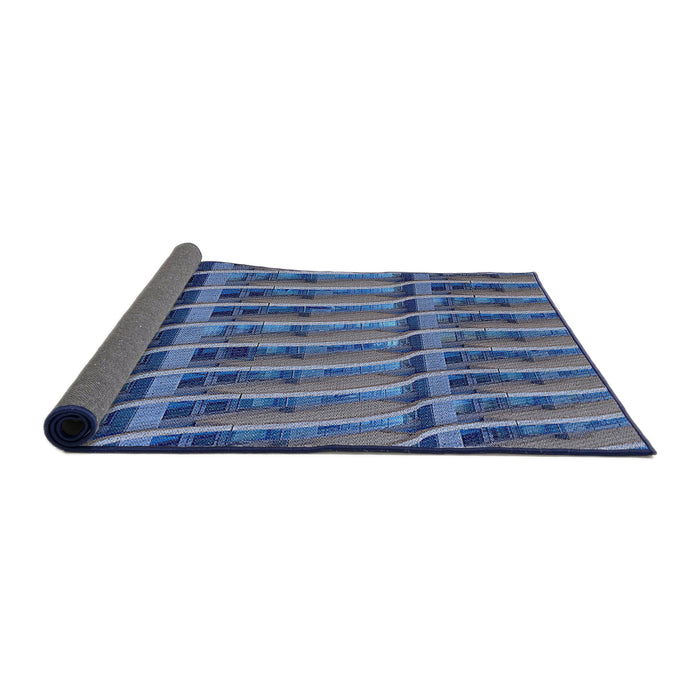 Thickness of Patterned Blue Novelty Rug, pat839
